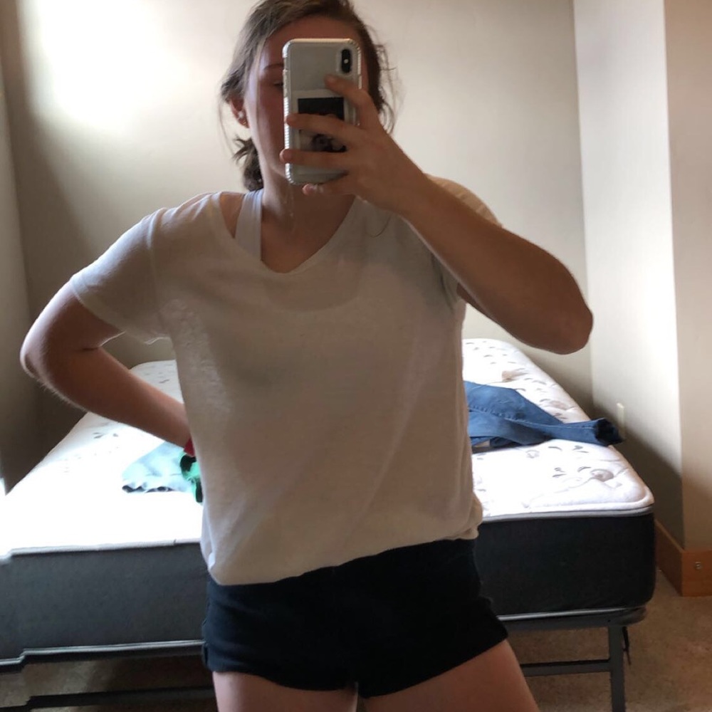 white t- shirt!! super cute